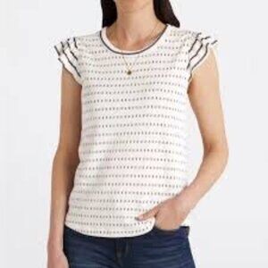 Staccato Jurmala Flutter Sleeve Knit Top Size Small
